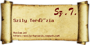 Szily Terézia névjegykártya